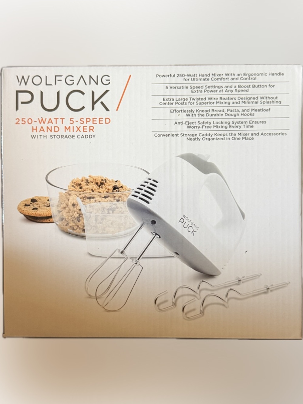 Wolfgang Puck 250-Watt 5-Speed Hand Mixer NIB